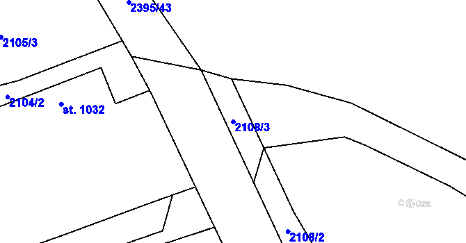 Parcela st. 2108/3 v KÚ Havlíčkův Brod, Katastrální mapa