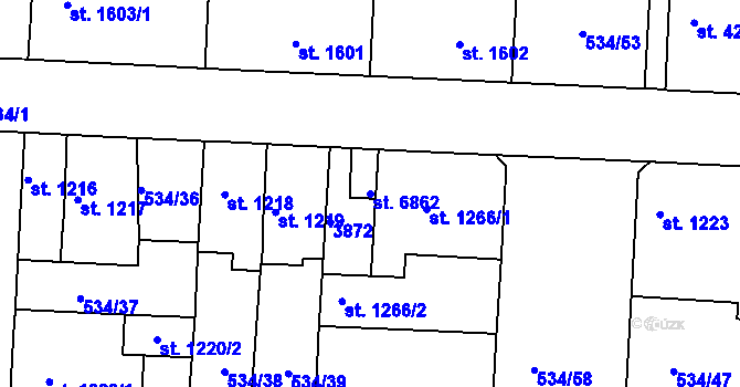 Parcela st. 6862 v KÚ Havlíčkův Brod, Katastrální mapa
