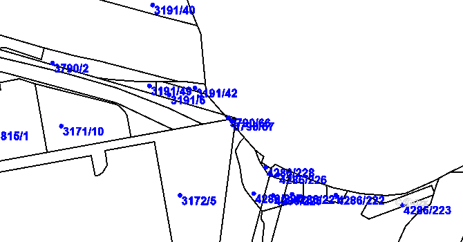 Parcela st. 3790/67 v KÚ Havlíčkův Brod, Katastrální mapa