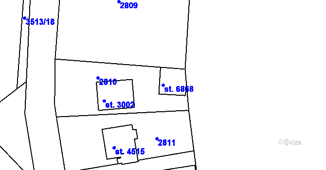 Parcela st. 6868 v KÚ Havlíčkův Brod, Katastrální mapa