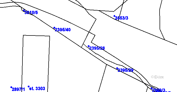 Parcela st. 2395/28 v KÚ Havlíčkův Brod, Katastrální mapa