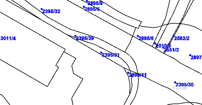 Parcela st. 2395/31 v KÚ Havlíčkův Brod, Katastrální mapa