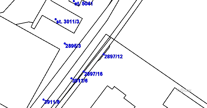 Parcela st. 2897/12 v KÚ Havlíčkův Brod, Katastrální mapa