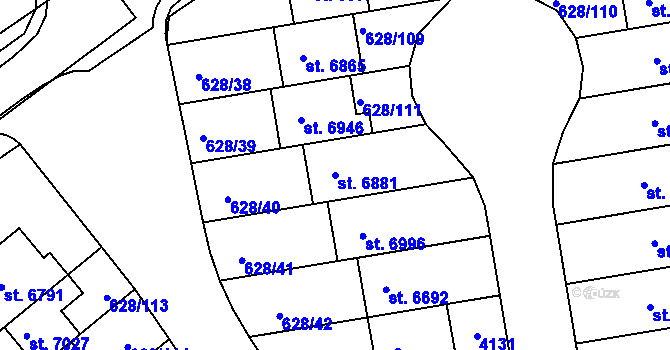 Parcela st. 6881 v KÚ Havlíčkův Brod, Katastrální mapa