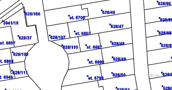 Parcela st. 6887 v KÚ Havlíčkův Brod, Katastrální mapa