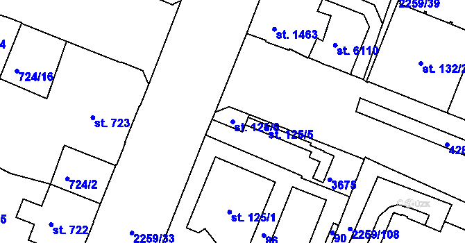 Parcela st. 125/6 v KÚ Havlíčkův Brod, Katastrální mapa