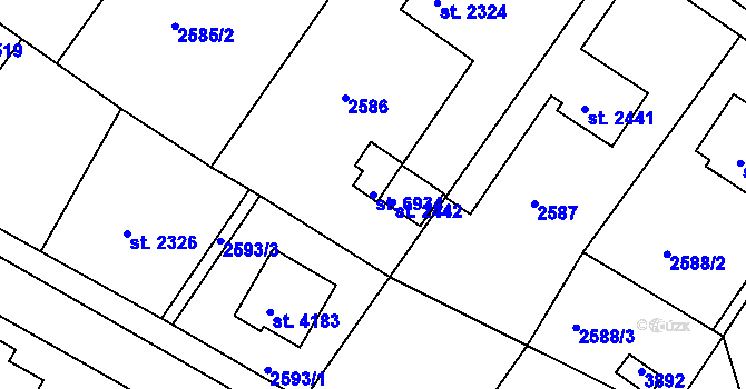 Parcela st. 6934 v KÚ Havlíčkův Brod, Katastrální mapa