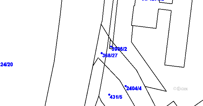 Parcela st. 368/27 v KÚ Havlíčkův Brod, Katastrální mapa