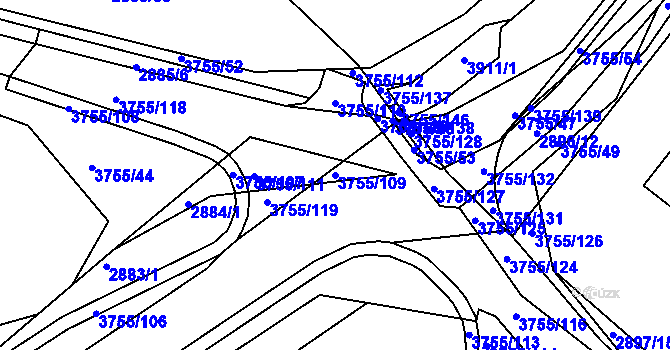 Parcela st. 3755/109 v KÚ Havlíčkův Brod, Katastrální mapa
