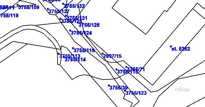 Parcela st. 2897/15 v KÚ Havlíčkův Brod, Katastrální mapa