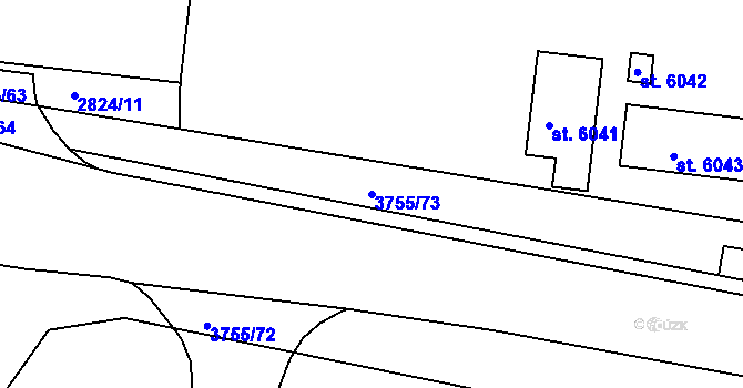 Parcela st. 3755/73 v KÚ Havlíčkův Brod, Katastrální mapa