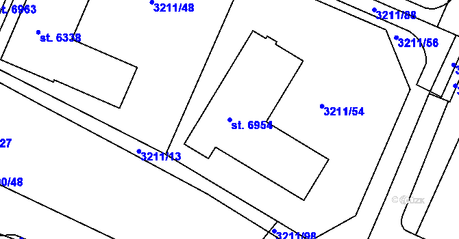Parcela st. 6954 v KÚ Havlíčkův Brod, Katastrální mapa