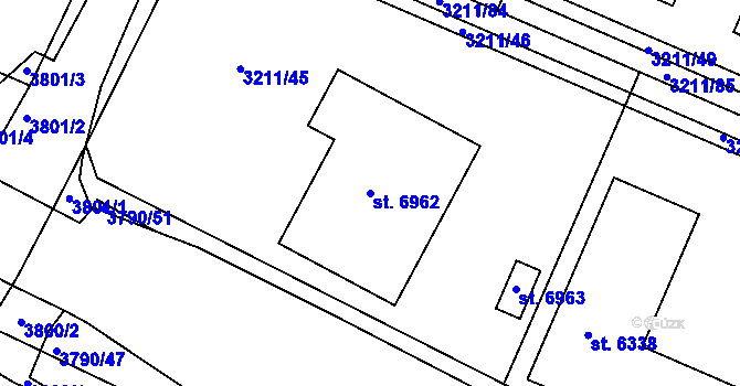 Parcela st. 6962 v KÚ Havlíčkův Brod, Katastrální mapa