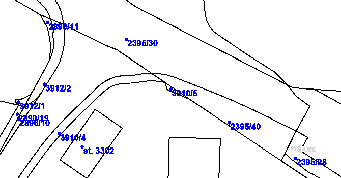 Parcela st. 3910/5 v KÚ Havlíčkův Brod, Katastrální mapa