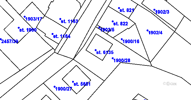 Parcela st. 6135 v KÚ Havlíčkův Brod, Katastrální mapa