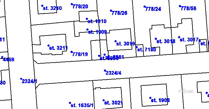 Parcela st. 6981 v KÚ Havlíčkův Brod, Katastrální mapa