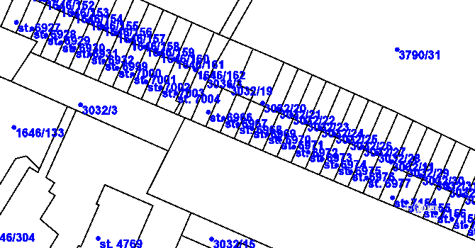 Parcela st. 6968 v KÚ Havlíčkův Brod, Katastrální mapa