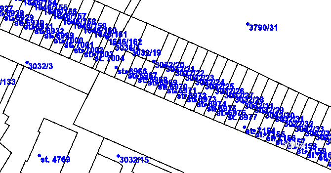 Parcela st. 6971 v KÚ Havlíčkův Brod, Katastrální mapa