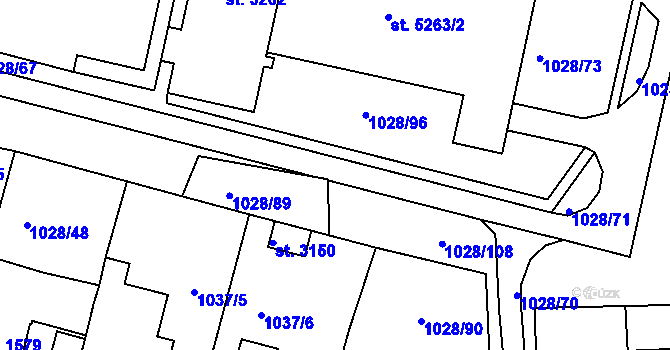 Parcela st. 1028/91 v KÚ Havlíčkův Brod, Katastrální mapa
