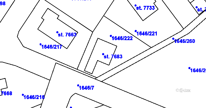 Parcela st. 7683 v KÚ Havlíčkův Brod, Katastrální mapa
