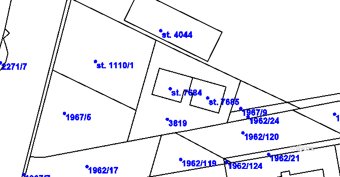 Parcela st. 7684 v KÚ Havlíčkův Brod, Katastrální mapa
