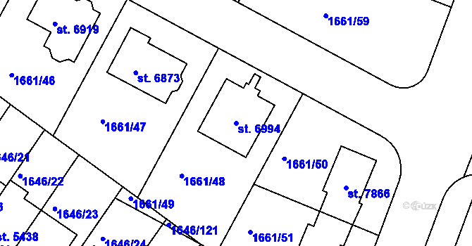 Parcela st. 6994 v KÚ Havlíčkův Brod, Katastrální mapa