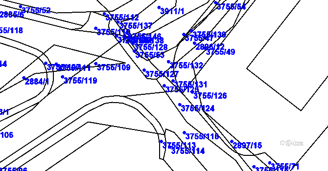 Parcela st. 3755/125 v KÚ Havlíčkův Brod, Katastrální mapa