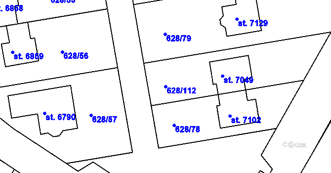 Parcela st. 628/112 v KÚ Havlíčkův Brod, Katastrální mapa