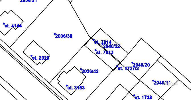 Parcela st. 7013 v KÚ Havlíčkův Brod, Katastrální mapa