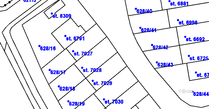 Parcela st. 628/114 v KÚ Havlíčkův Brod, Katastrální mapa