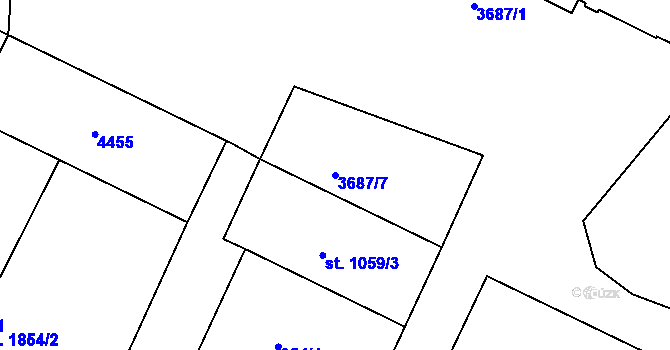 Parcela st. 3687/7 v KÚ Havlíčkův Brod, Katastrální mapa