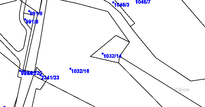 Parcela st. 1032/14 v KÚ Havlíčkův Brod, Katastrální mapa