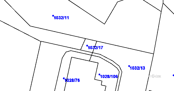 Parcela st. 1032/17 v KÚ Havlíčkův Brod, Katastrální mapa