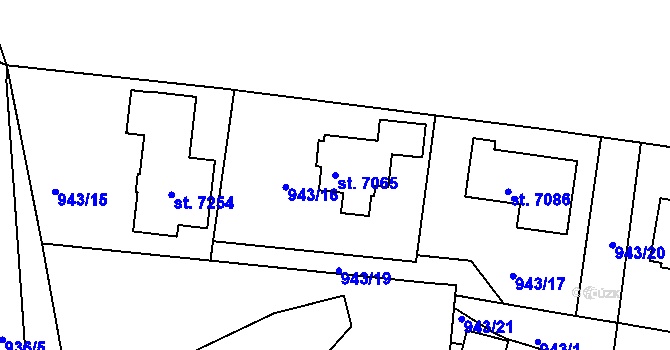 Parcela st. 7065 v KÚ Havlíčkův Brod, Katastrální mapa