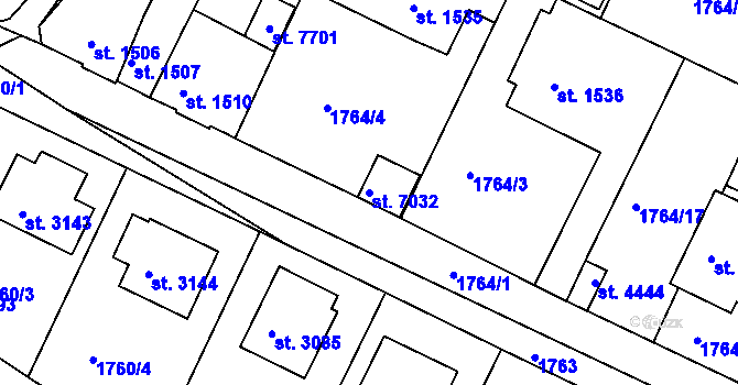 Parcela st. 7032 v KÚ Havlíčkův Brod, Katastrální mapa
