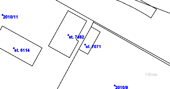 Parcela st. 7071 v KÚ Havlíčkův Brod, Katastrální mapa