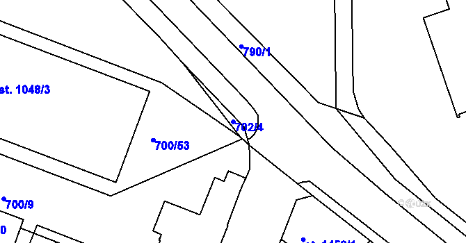 Parcela st. 702/4 v KÚ Havlíčkův Brod, Katastrální mapa