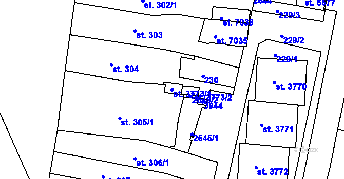 Parcela st. 3773/1 v KÚ Havlíčkův Brod, Katastrální mapa