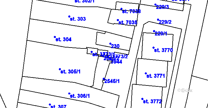 Parcela st. 3773/2 v KÚ Havlíčkův Brod, Katastrální mapa