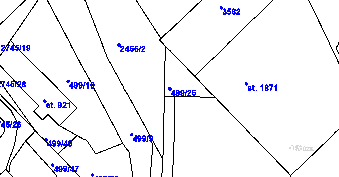 Parcela st. 499/26 v KÚ Havlíčkův Brod, Katastrální mapa