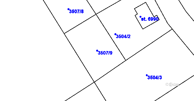 Parcela st. 3507/9 v KÚ Havlíčkův Brod, Katastrální mapa
