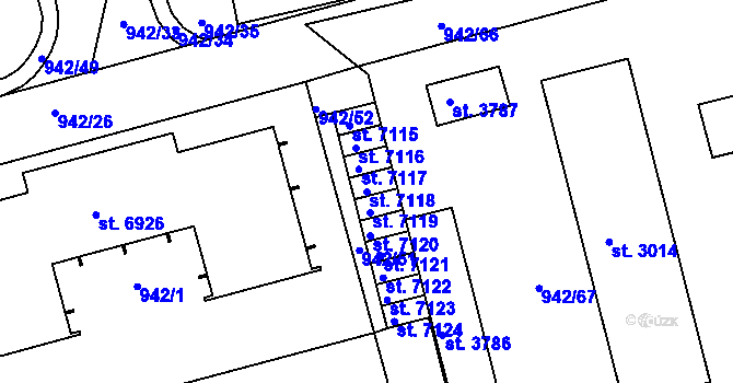 Parcela st. 7118 v KÚ Havlíčkův Brod, Katastrální mapa
