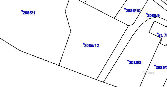 Parcela st. 2085/12 v KÚ Havlíčkův Brod, Katastrální mapa