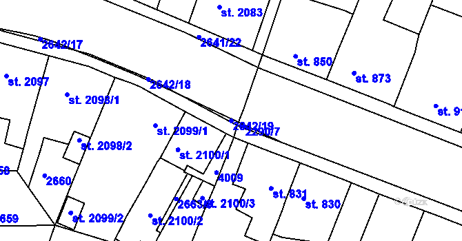 Parcela st. 2642/19 v KÚ Havlíčkův Brod, Katastrální mapa