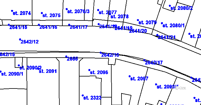 Parcela st. 2642/16 v KÚ Havlíčkův Brod, Katastrální mapa