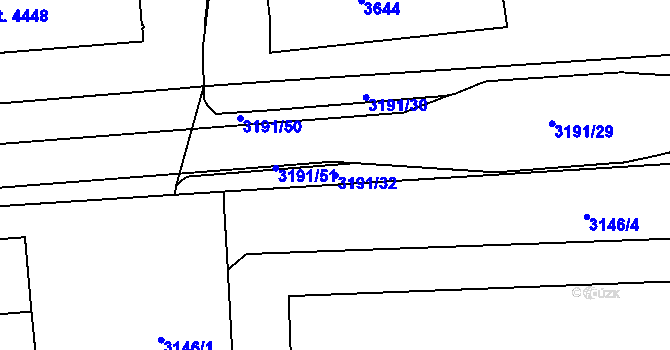 Parcela st. 3191/32 v KÚ Havlíčkův Brod, Katastrální mapa