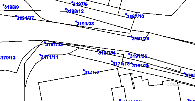 Parcela st. 3191/34 v KÚ Havlíčkův Brod, Katastrální mapa