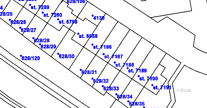 Parcela st. 7187 v KÚ Havlíčkův Brod, Katastrální mapa