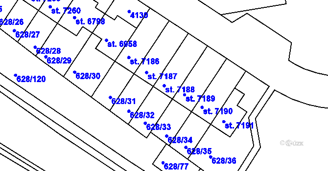 Parcela st. 7188 v KÚ Havlíčkův Brod, Katastrální mapa