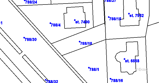 Parcela st. 788/18 v KÚ Havlíčkův Brod, Katastrální mapa